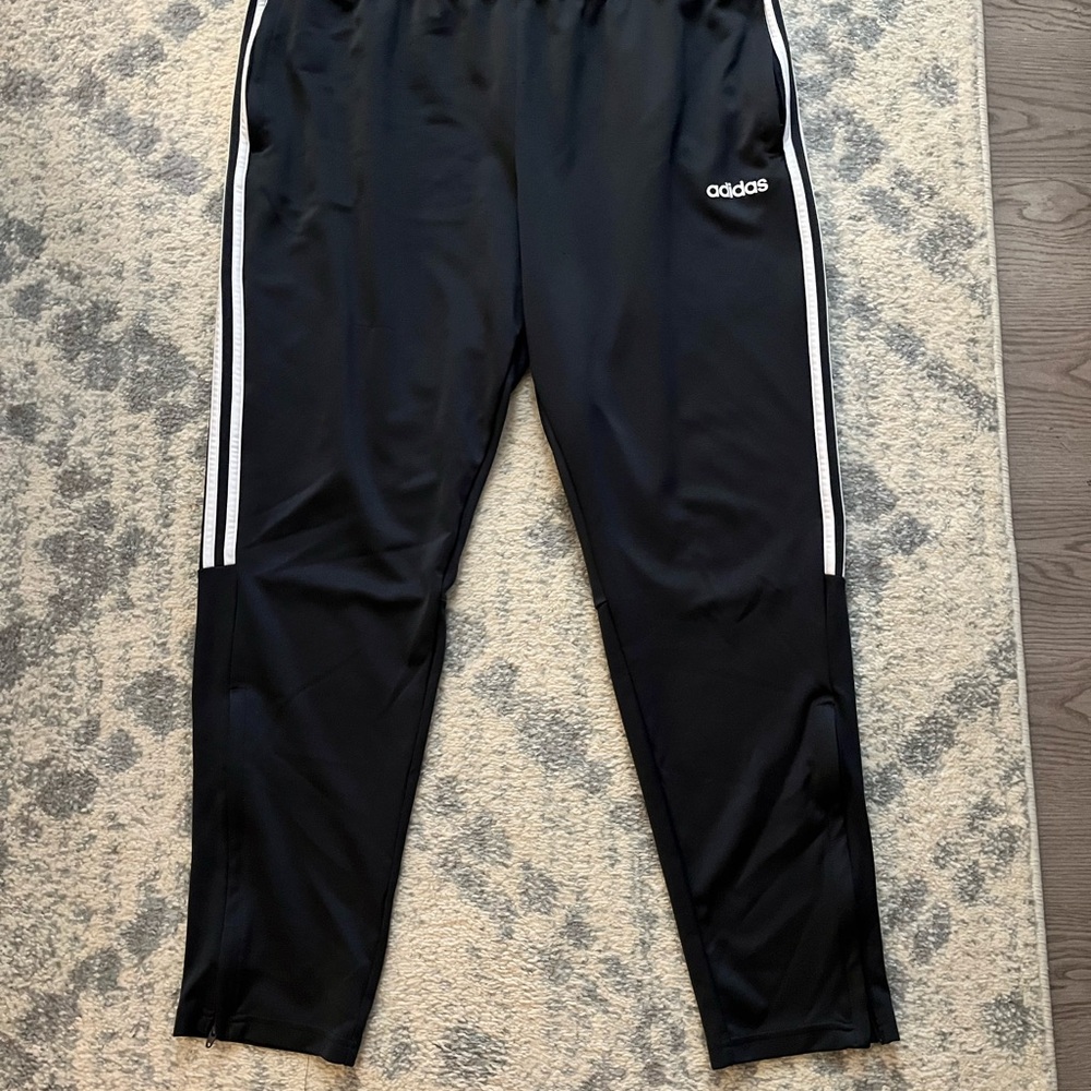 Adidas Charcoal Joggers with Light Stripes